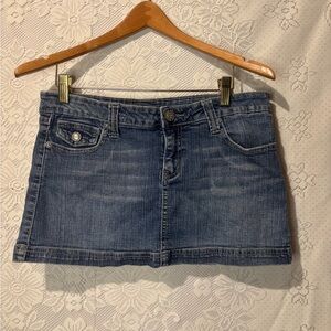 BONGO jeans 2000s mini skirt with embroidered pockets